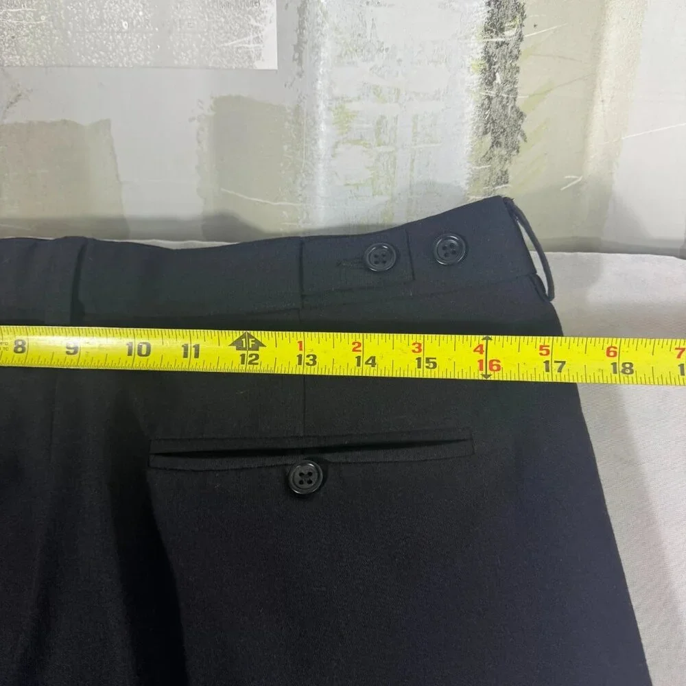 Banana Republic Men's Dress Pants Black Stretch Flat Front Front‎ Formal 34R